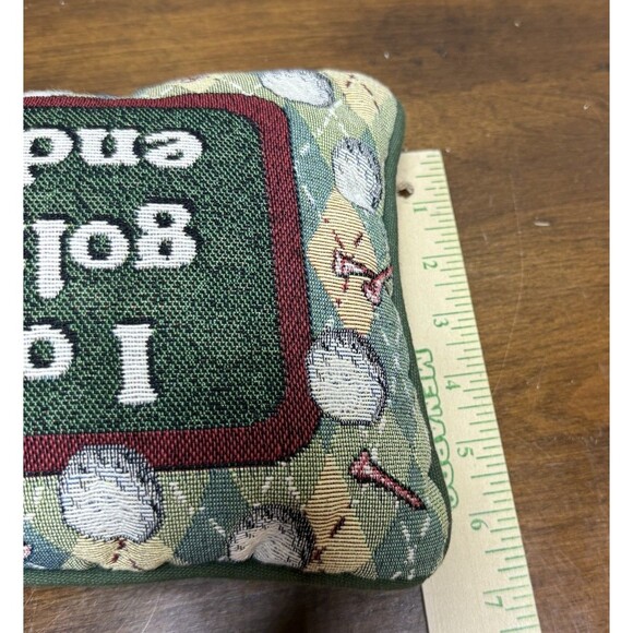 Vintage Needlepoint Accent I Only Golf On Days That End In Y Made In USA - Picture 4 of 4